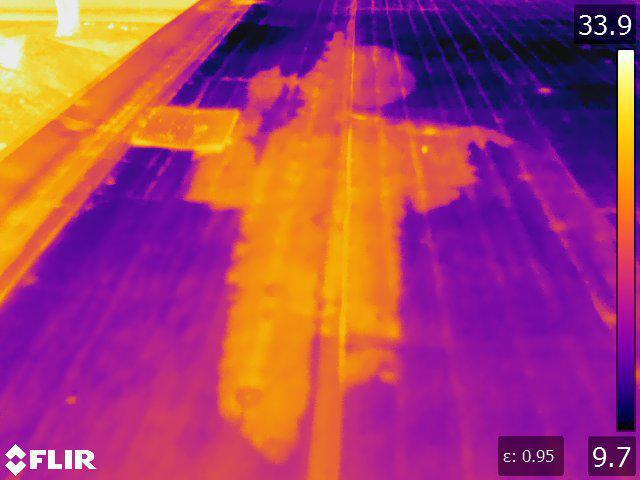 Infraded Diagnostic takes infrared scan of roof moisture