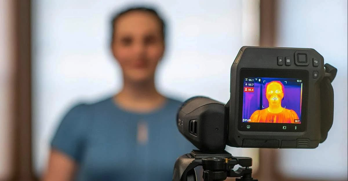 Image of Thermal Body Temperature Scanning by Infrared Diagnostic from safe and comfortable distance