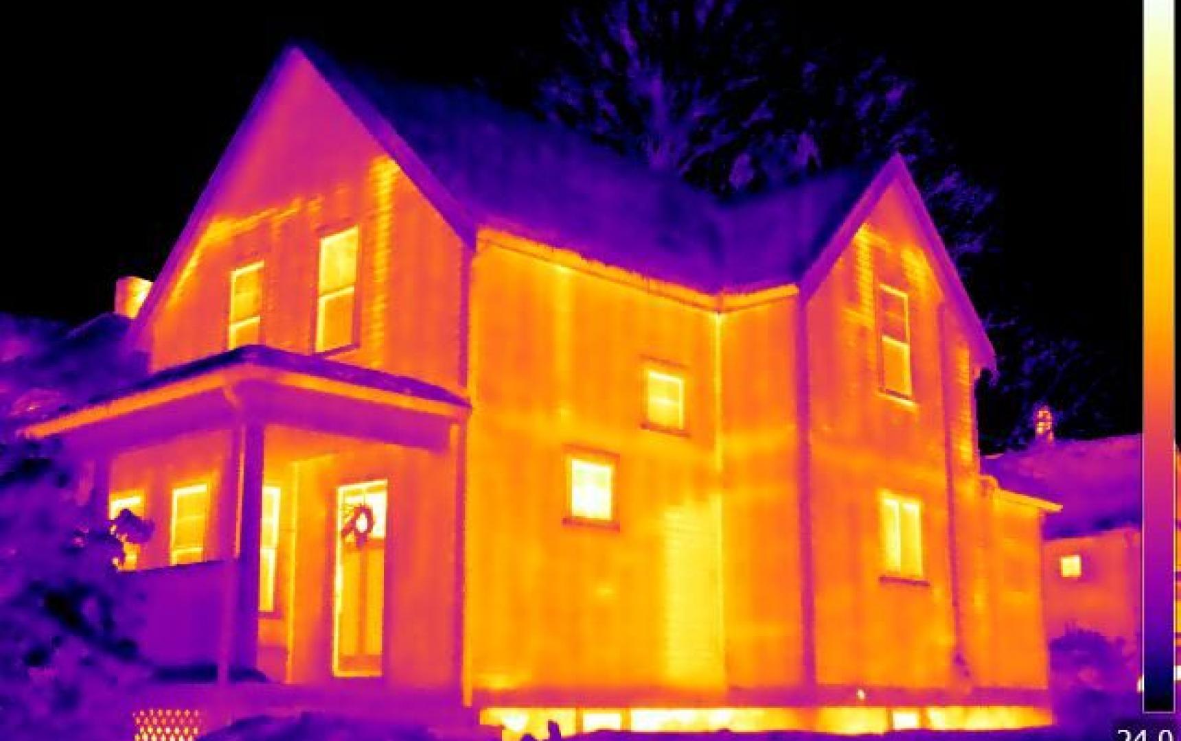 Infrared Diagnostics,  Thermal image of house exterior, MA
