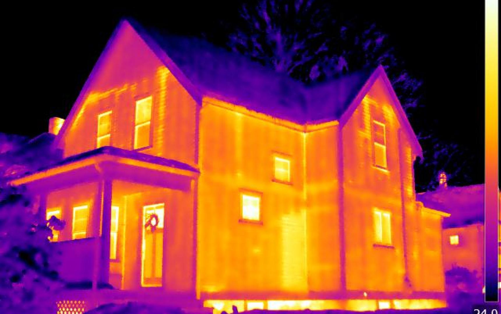 Infrared Diagnostics,  Infrared image of house , MA