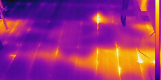 Infrared Diagnostics, Poorly installed insulation in attic floor, MA